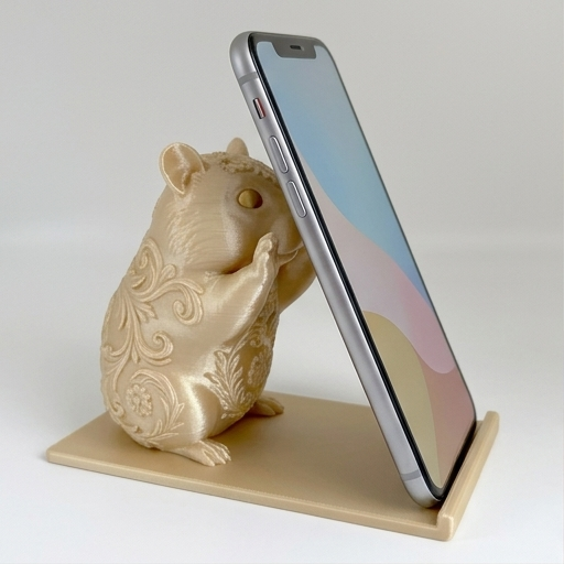 クリームハムスターのスマホスタンド 1枚目