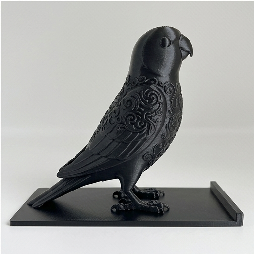 インドオオハナインコのルネサンス肖像画スマホスタンド(シルクブラック)(4枚目)
