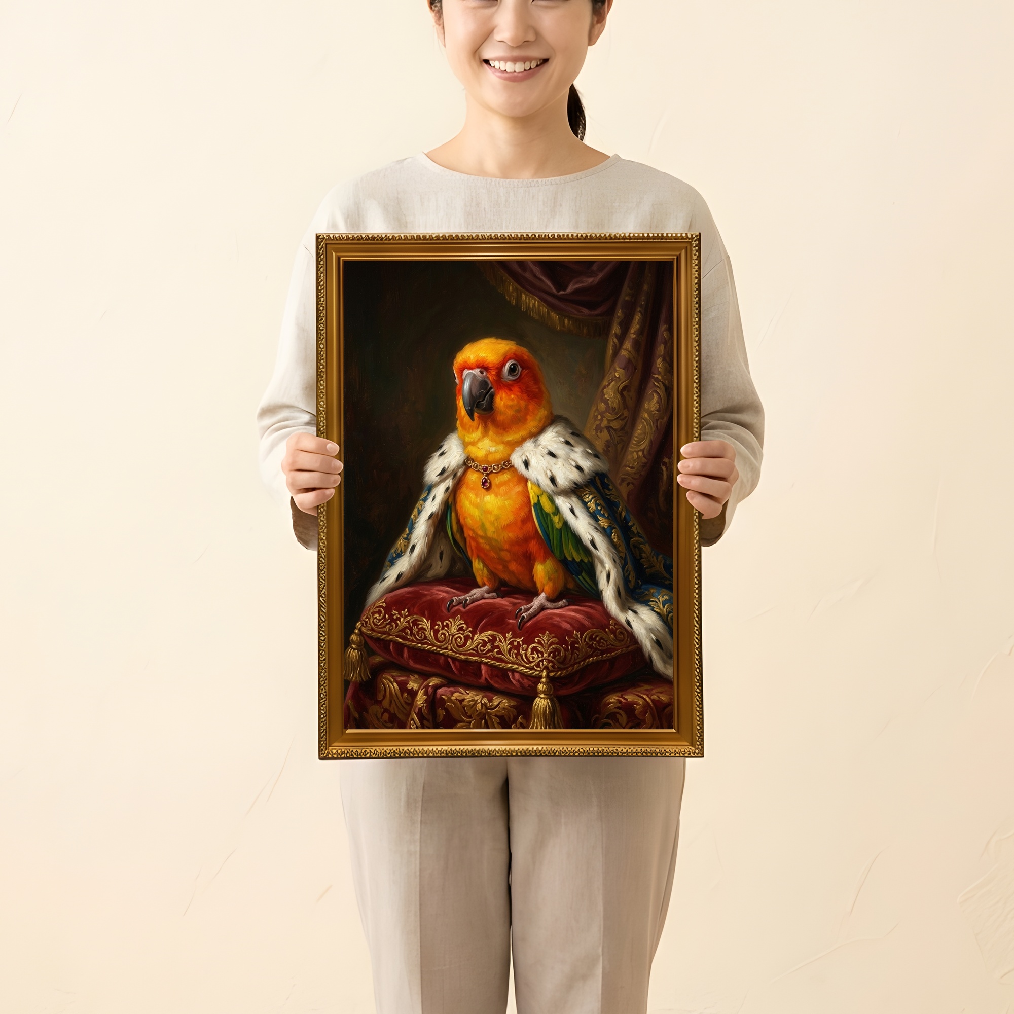 コガネメキシコインコの額装プリント 2枚目