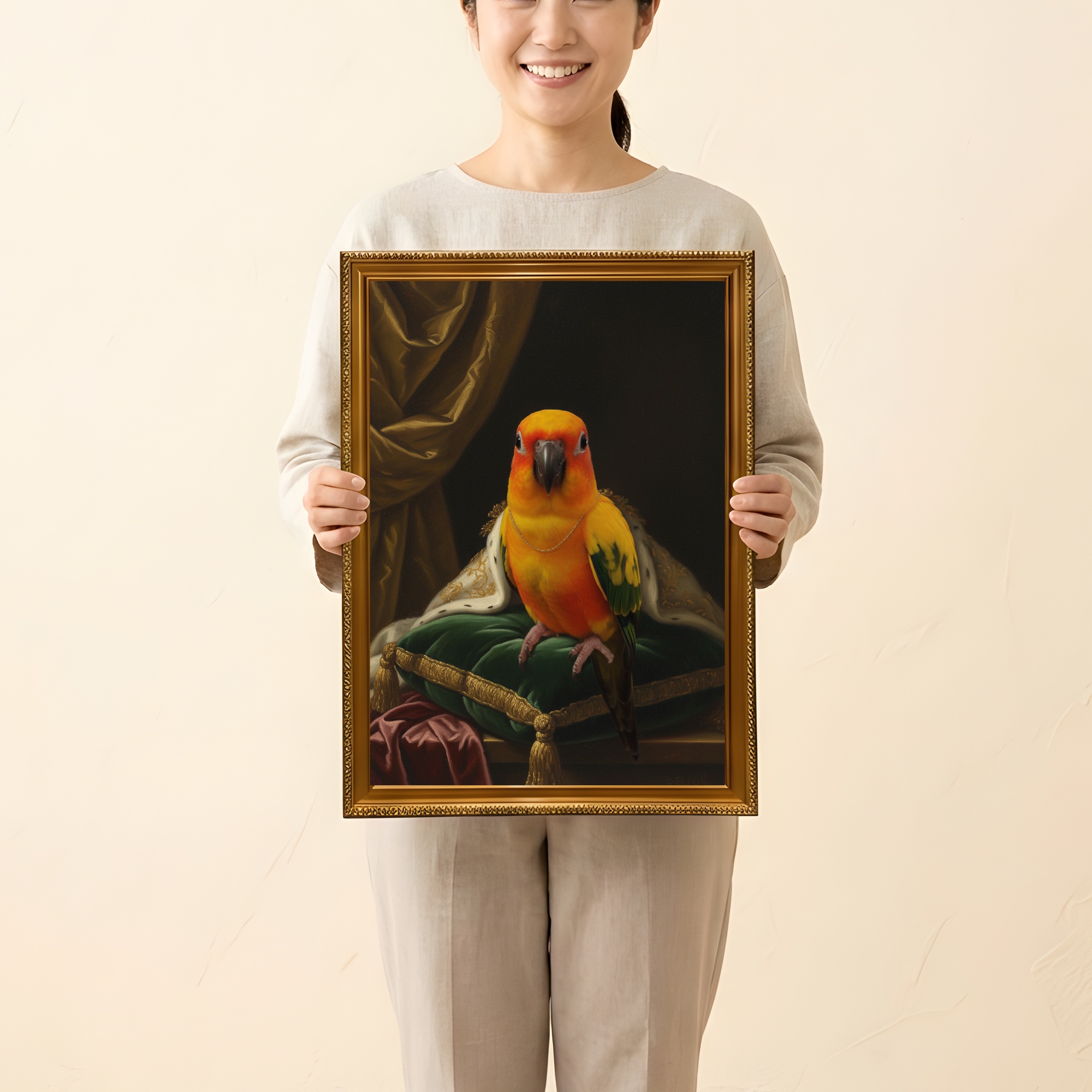 コガネメキシコインコの額装プリント 2枚目