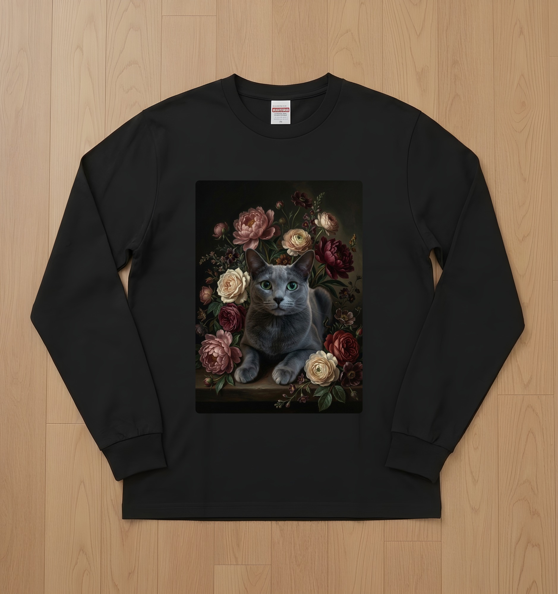 ロシアンブルーの長袖Tシャツ 1枚目