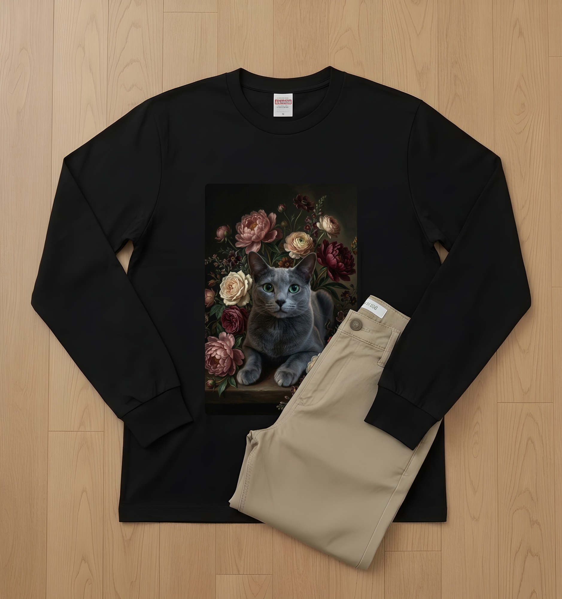ロシアンブルーの長袖Tシャツ 2枚目