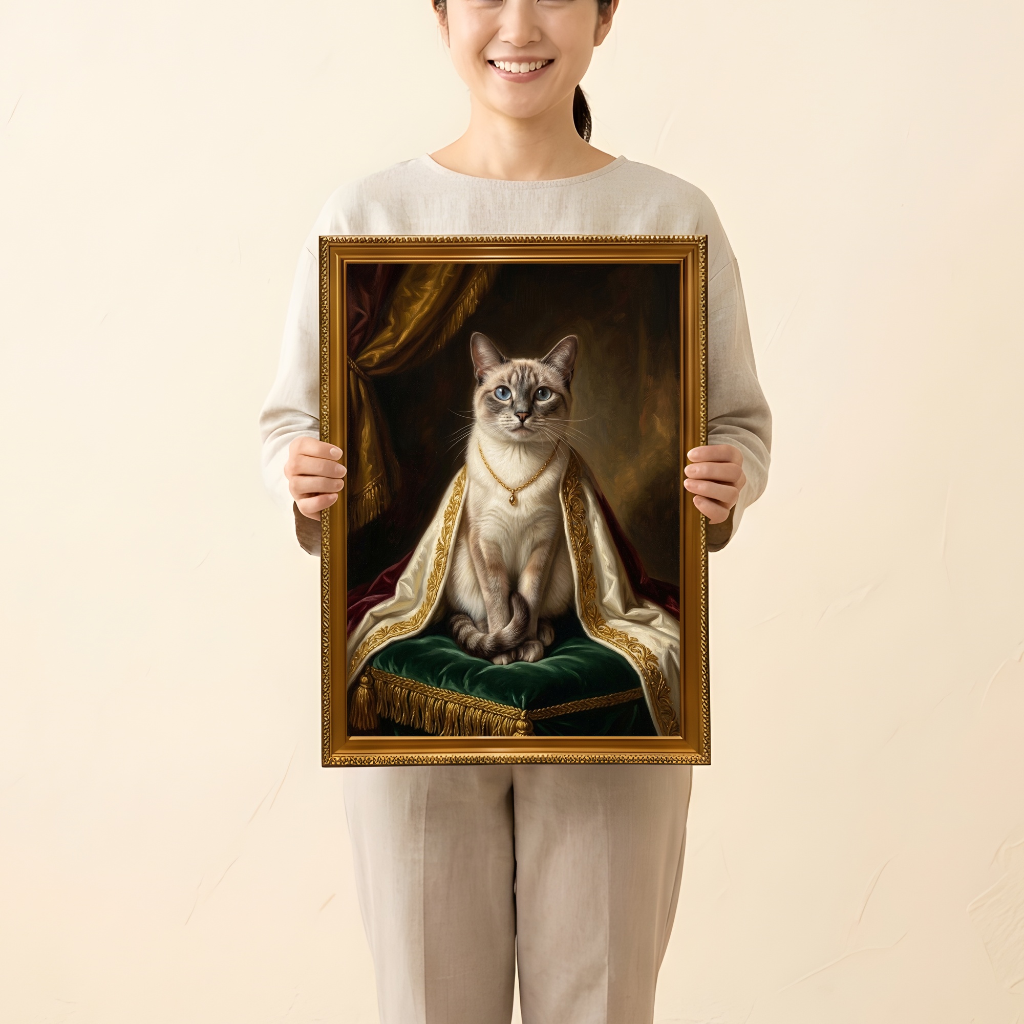 シャム猫の額装プリント 2枚目