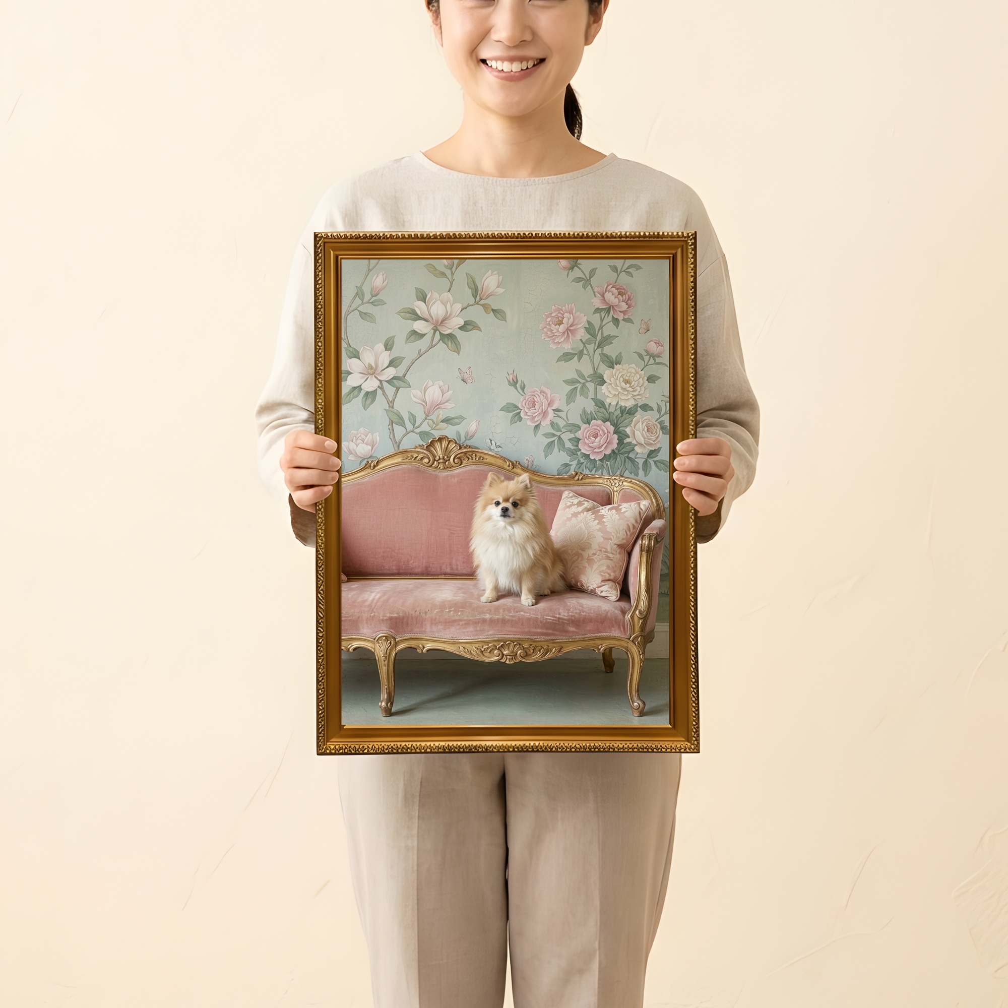 ポメラニアンの額装プリント 2枚目