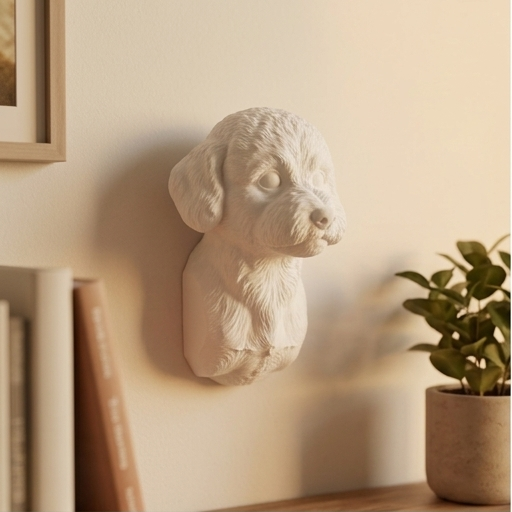 ビションフリーゼの壁掛けレリーフ 3枚目
