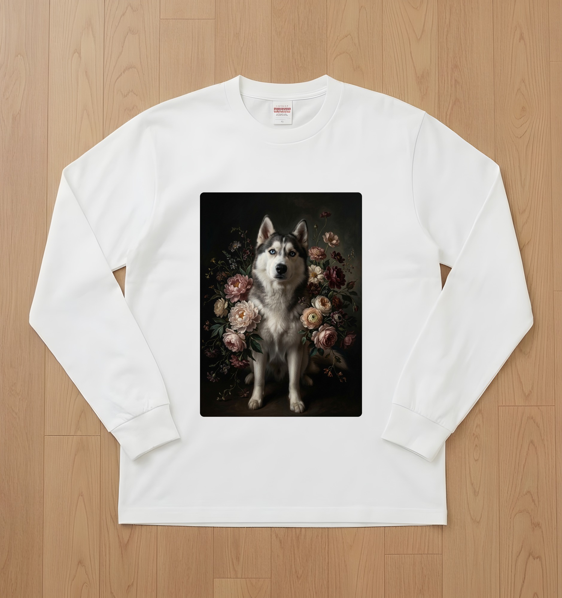 シベリアンハスキーの長袖Tシャツ 1枚目