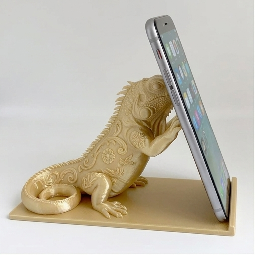 グリーンイグアナのスマホスタンド 1枚目