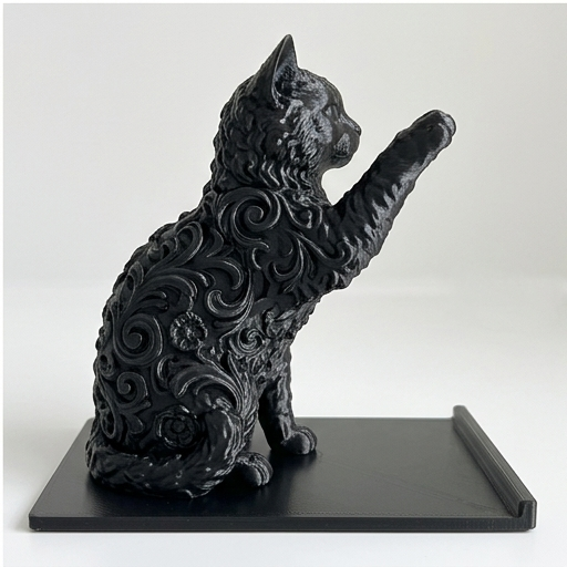 セルカークレックスのルネサンス肖像画スマホスタンド（シルクブラック）（4枚目）