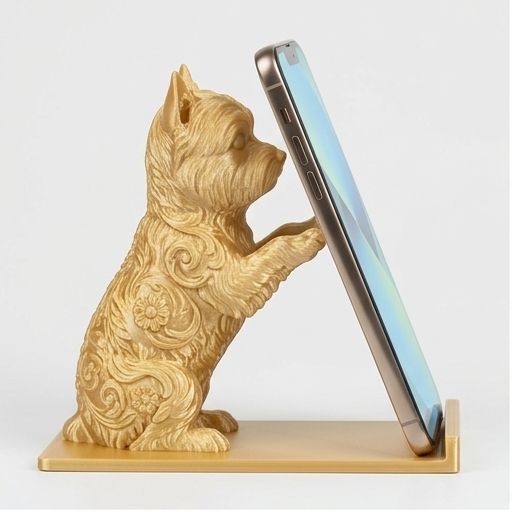 ヨークシャーテリアのスマホスタンド 1枚目