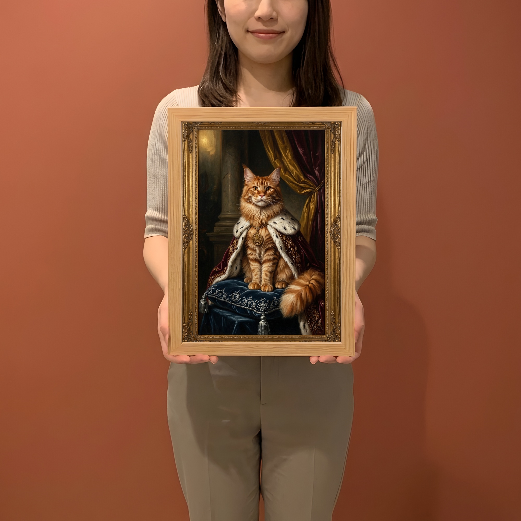 メインクーンのルネサンス肖像画額装プリント(A4サイズ)(2枚目)