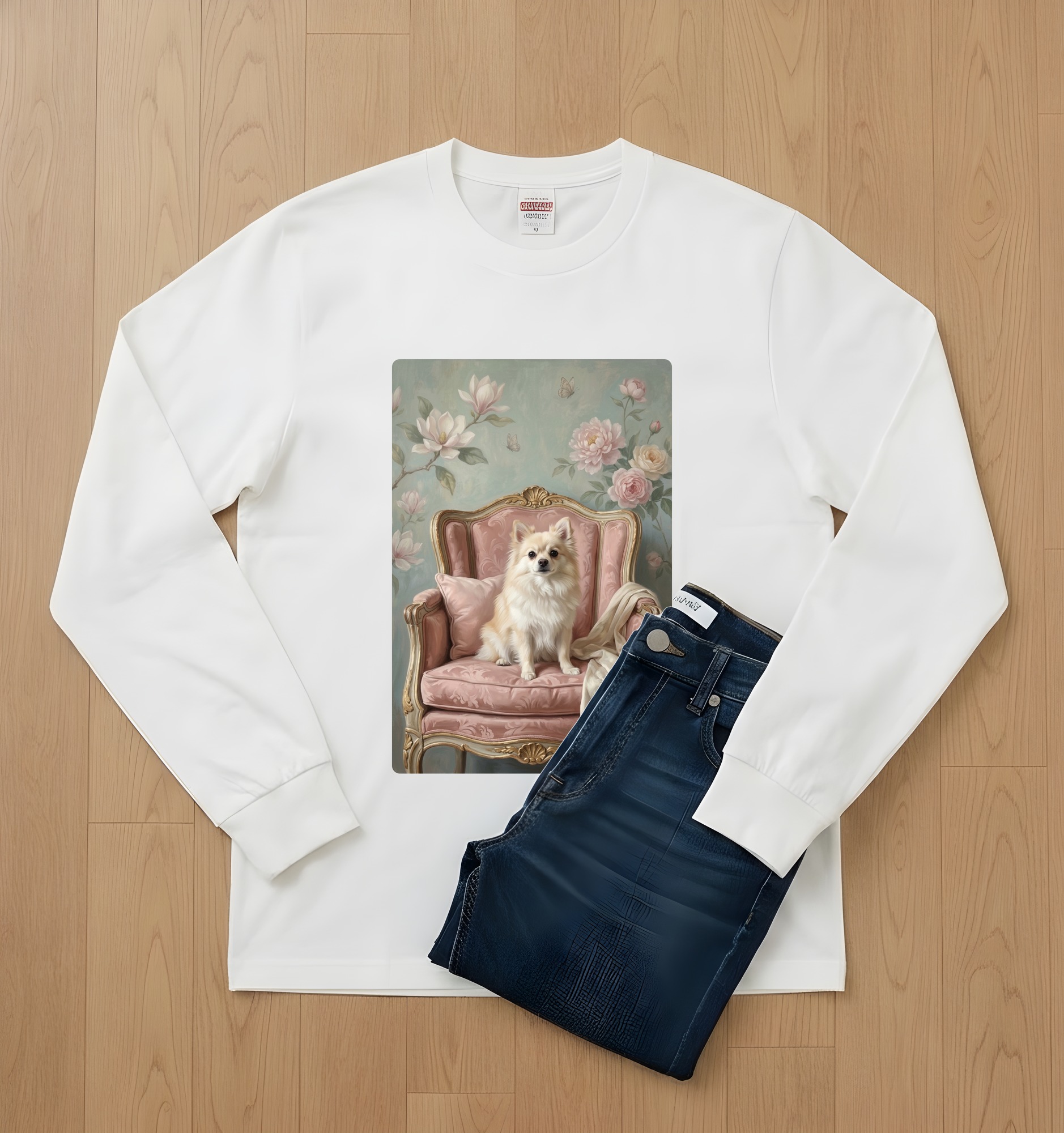 ポメラニアンの長袖Tシャツ 2枚目