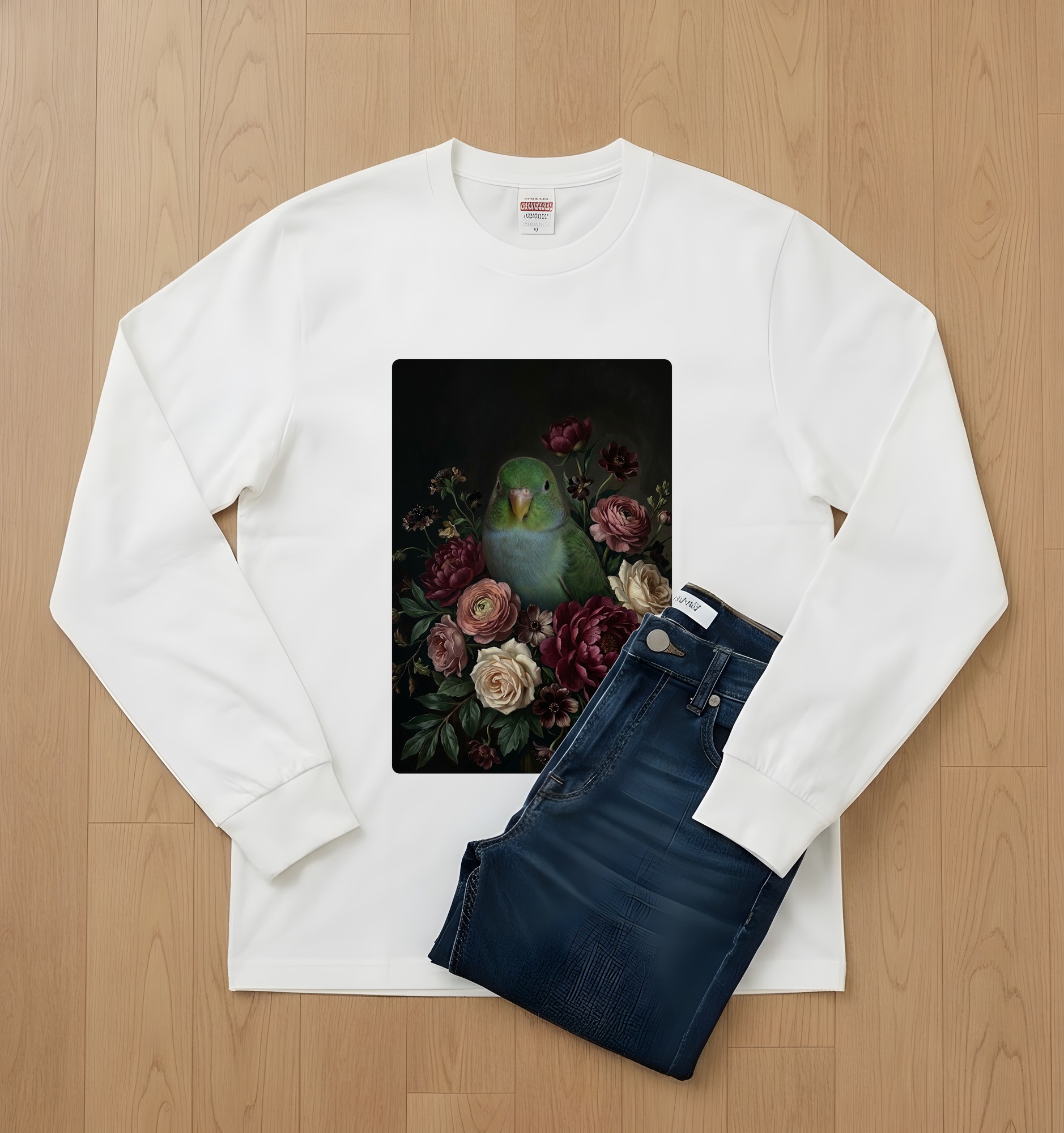 サザナミインコの長袖Tシャツ 2枚目