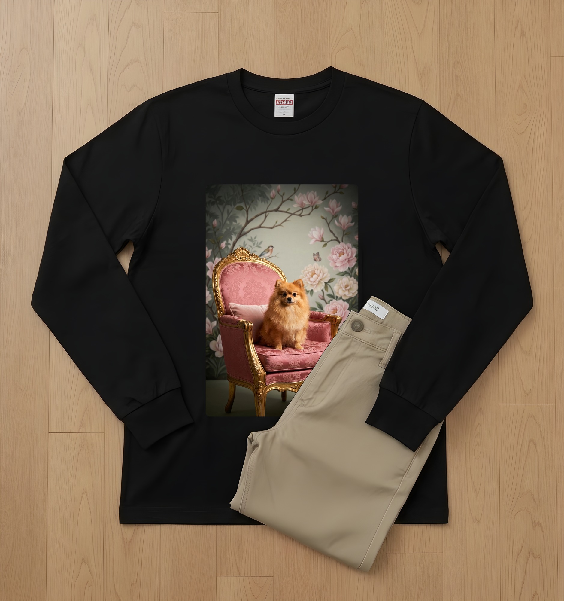 ポメラニアンの長袖Tシャツ 2枚目