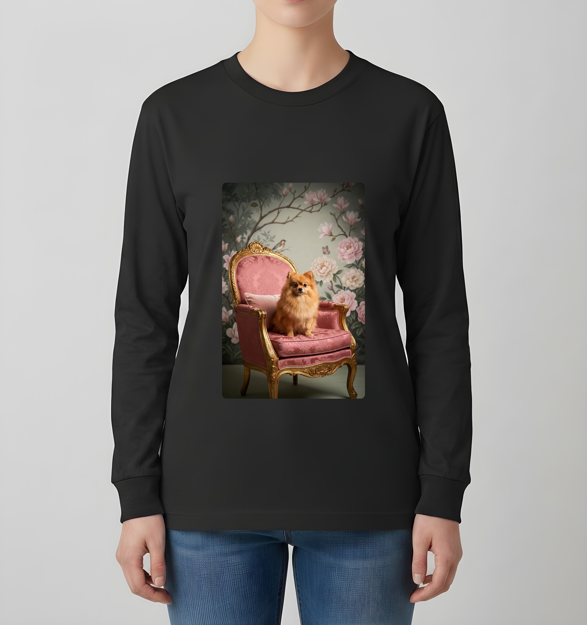 ポメラニアンの長袖Tシャツ 4枚目