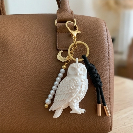 シロフクロウのキーホルダー 3枚目