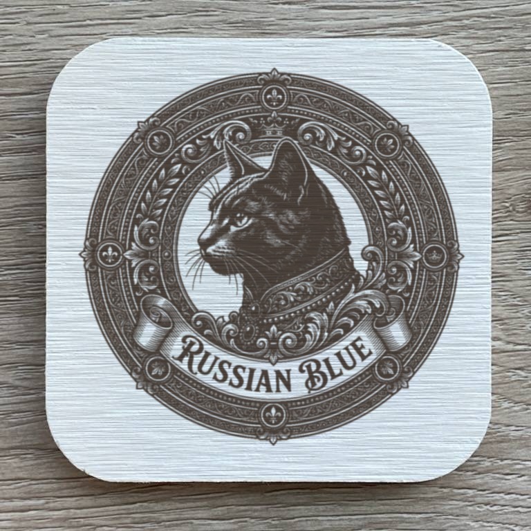 ロシアンブルーのコースターセット 1枚目