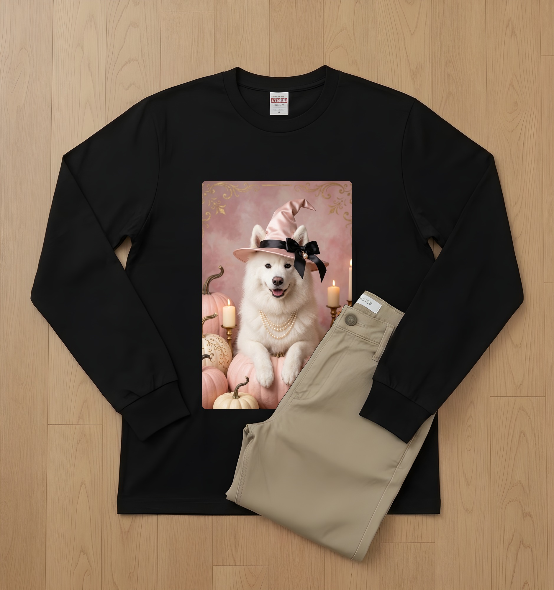 サモエドの長袖Tシャツ 2枚目