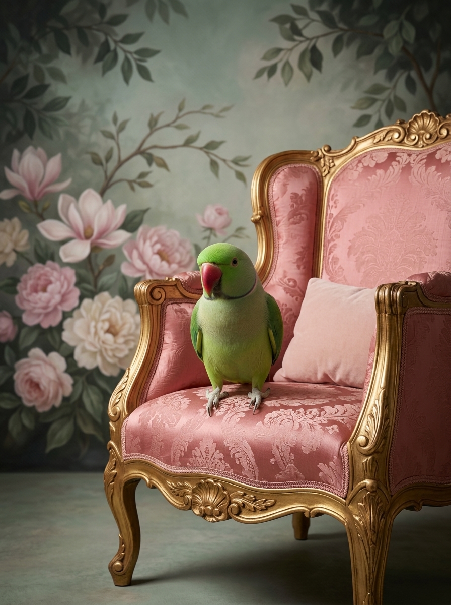 アレクサンドリンインコの額装プリント 4枚目