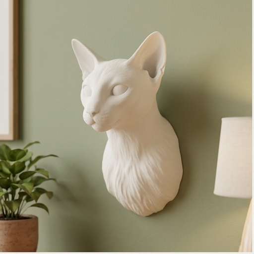シャム猫のルネサンス肖像画壁掛けレリーフ（3枚目）
