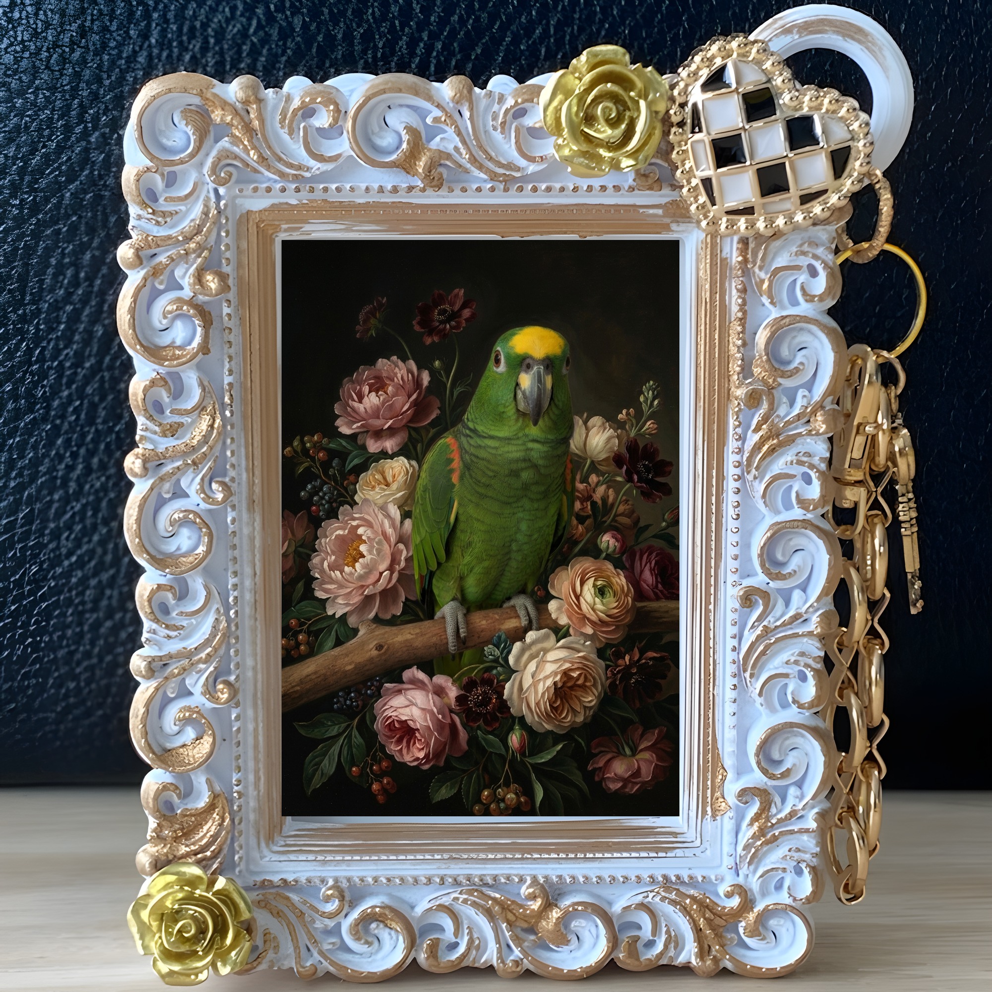 キエリボウシインコのバッグチャーム 2枚目