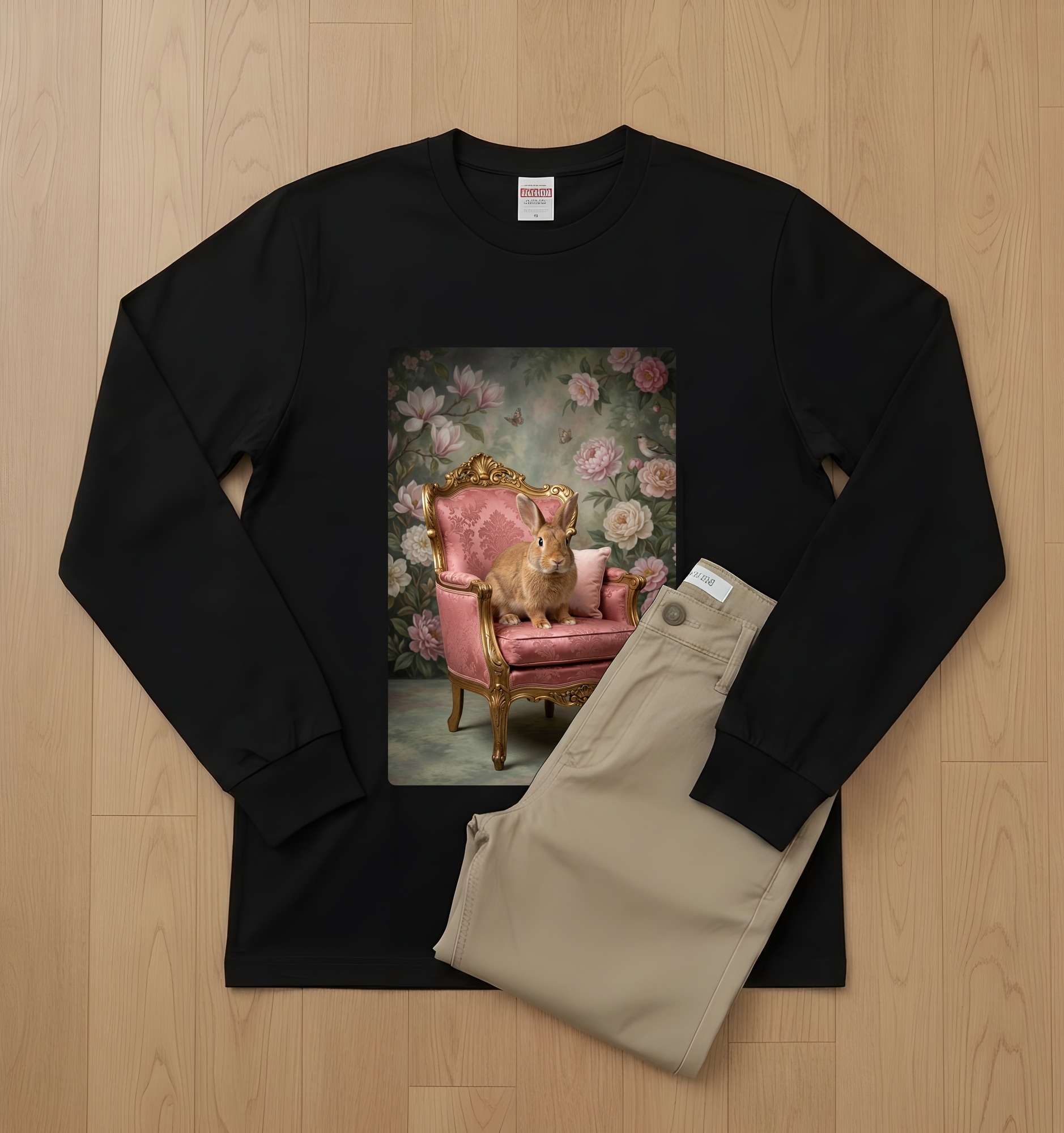 サテンの長袖Tシャツ 2枚目