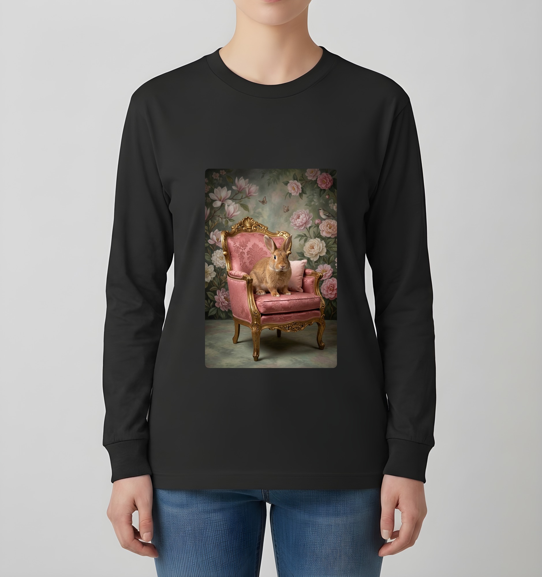 サテンの長袖Tシャツ 4枚目