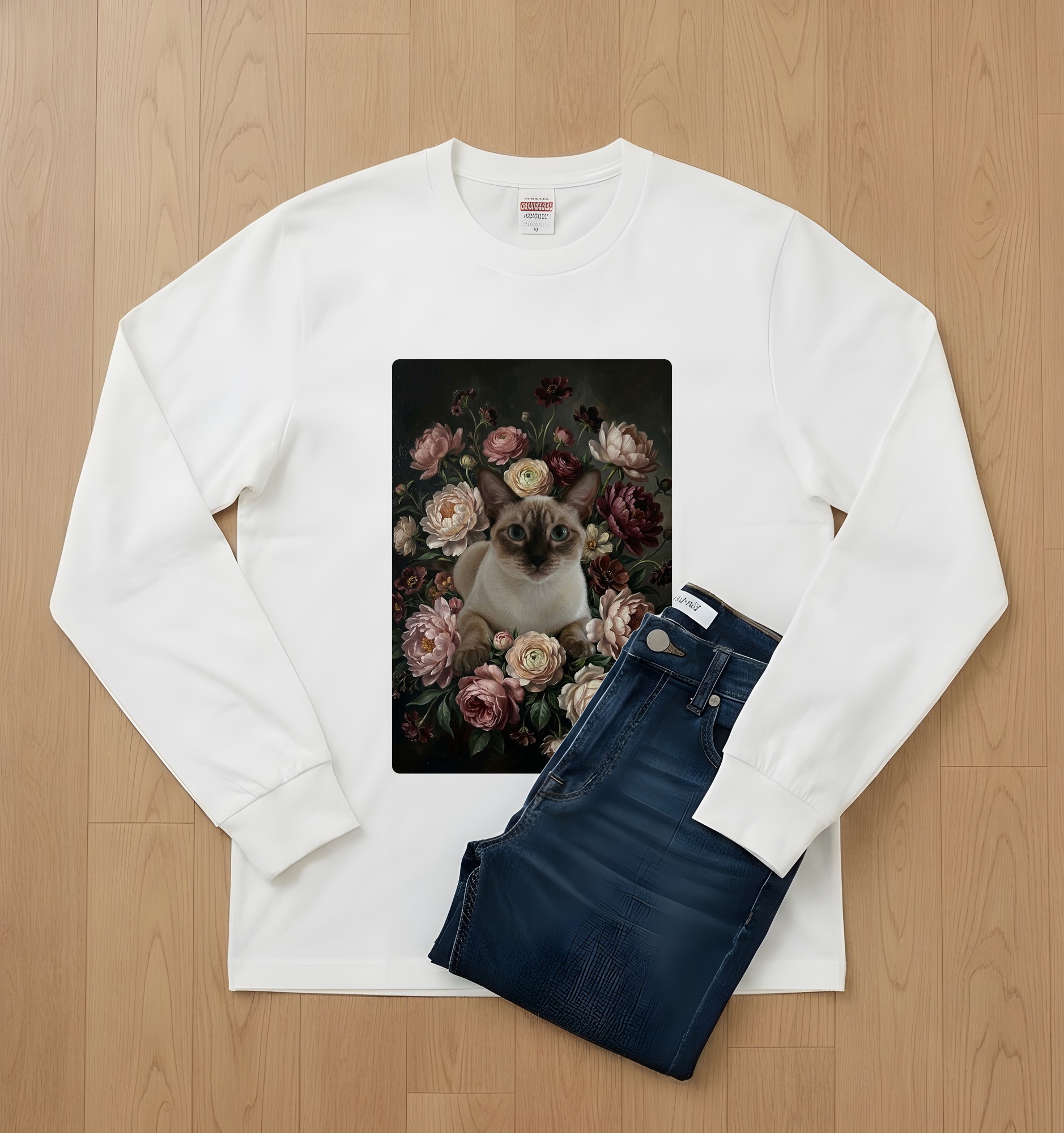 シャム猫の長袖Tシャツ 2枚目