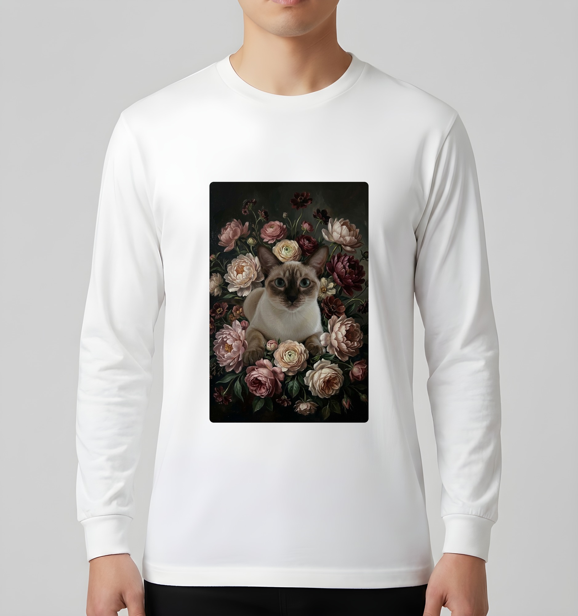 シャム猫の長袖Tシャツ 3枚目