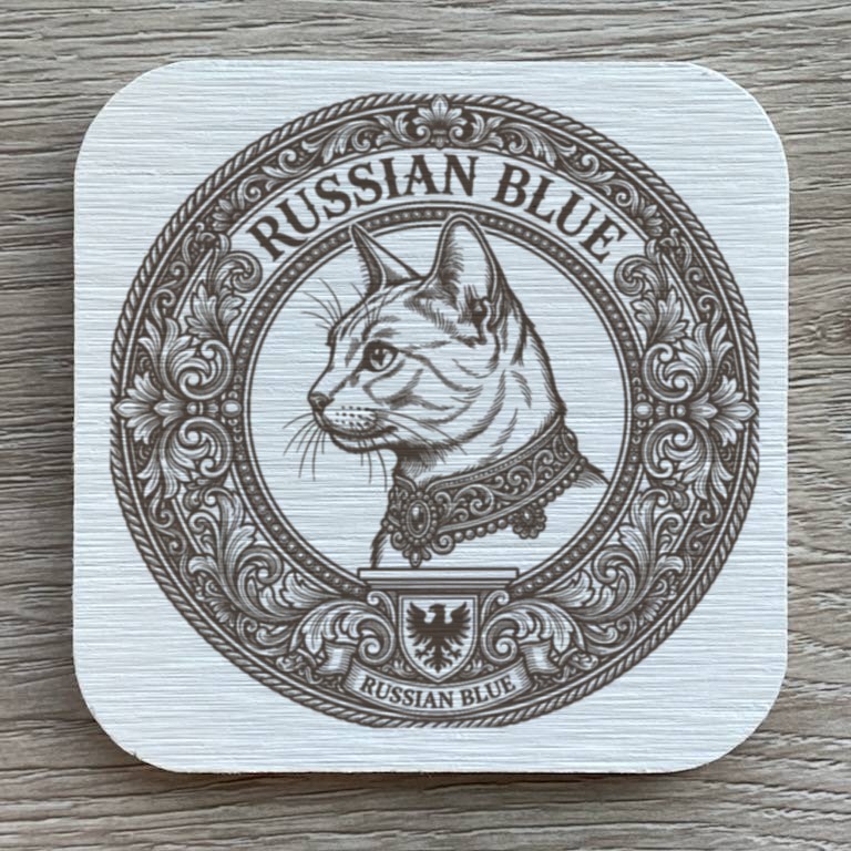 ロシアンブルーのコースターセット 1枚目