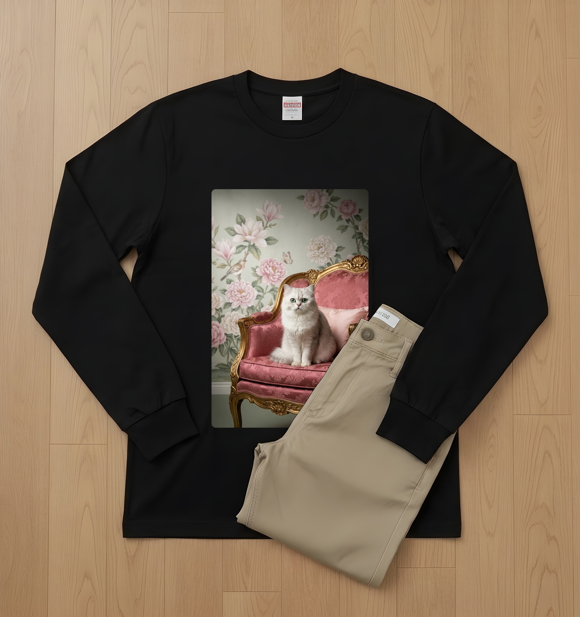 チンチラペルシャの長袖Tシャツ 2枚目