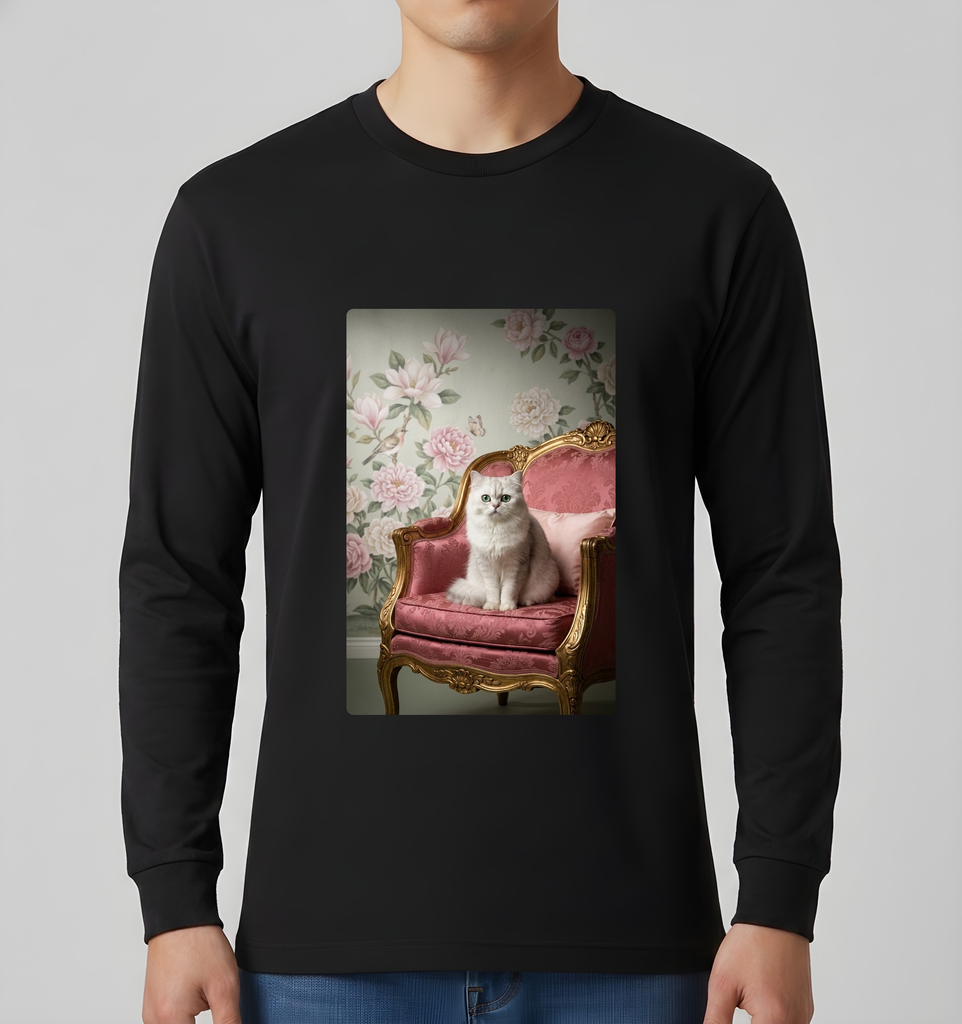チンチラペルシャの長袖Tシャツ 3枚目