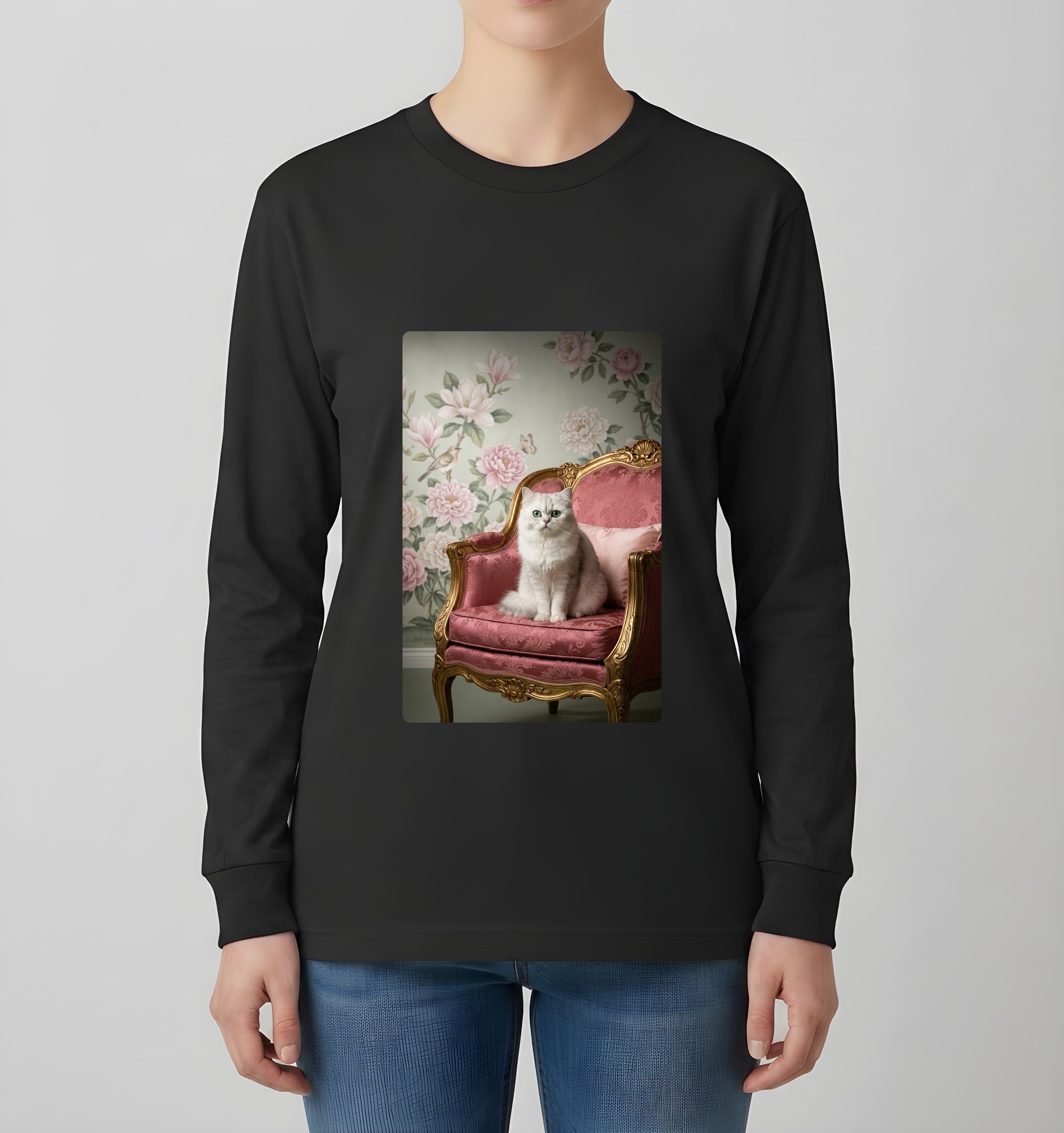チンチラペルシャの長袖Tシャツ 4枚目