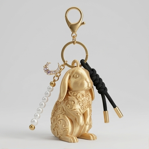 ミニロップのルネサンス肖像画キーホルダー(シルクゴールド)