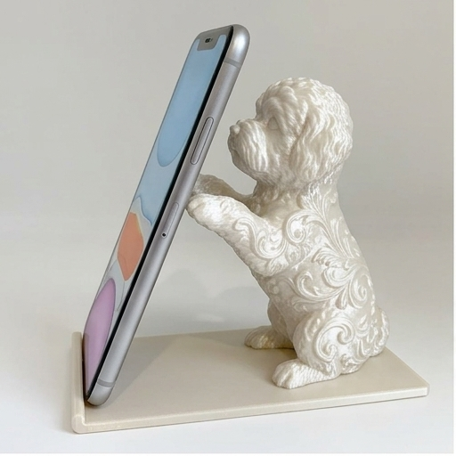ビションフリーゼのスマホスタンド 1枚目