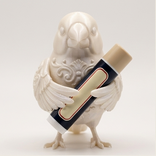 文鳥・ブンチョウのルネサンス肖像画リップケース(シルクホワイト)