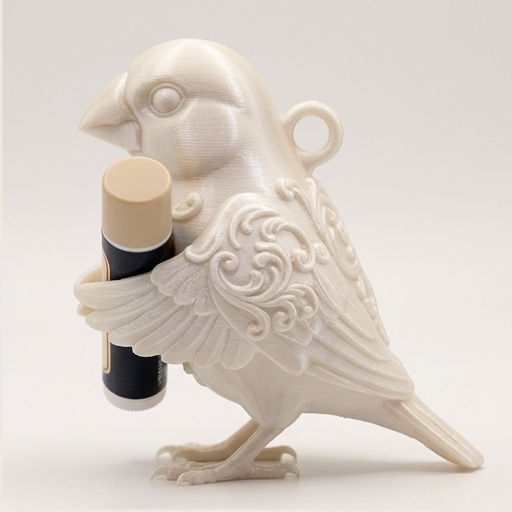 文鳥・ブンチョウのルネサンス肖像画リップケース(シルクホワイト)(2枚目)