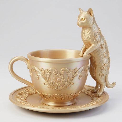 ターキッシュアンゴラのルネサンス肖像画アクセサリートレイ(シルクゴールド)(3枚目)