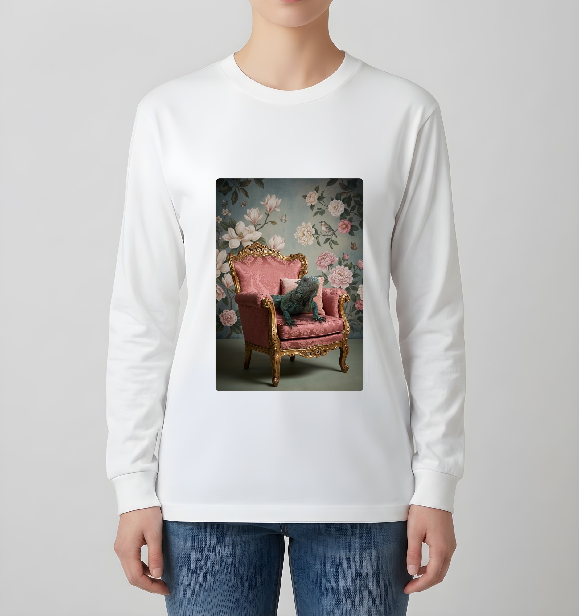 ブルーイグアナの長袖Tシャツ 4枚目