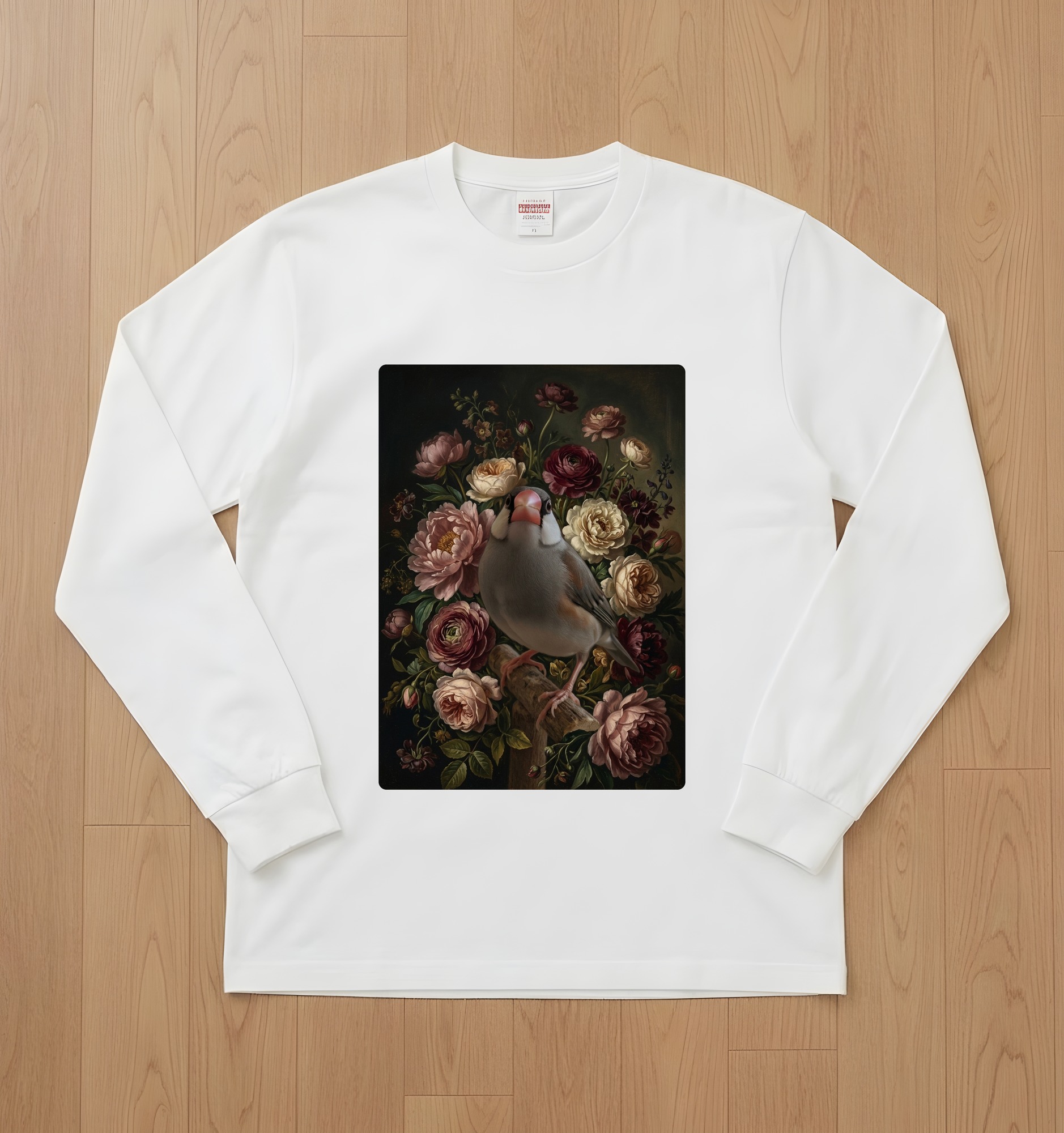 文鳥・ブンチョウの長袖Tシャツ 1枚目