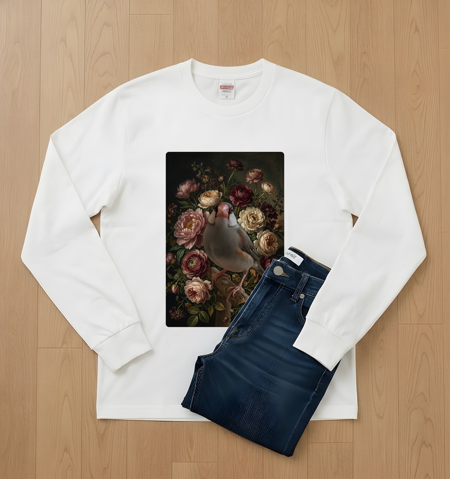 文鳥・ブンチョウの長袖Tシャツ 2枚目
