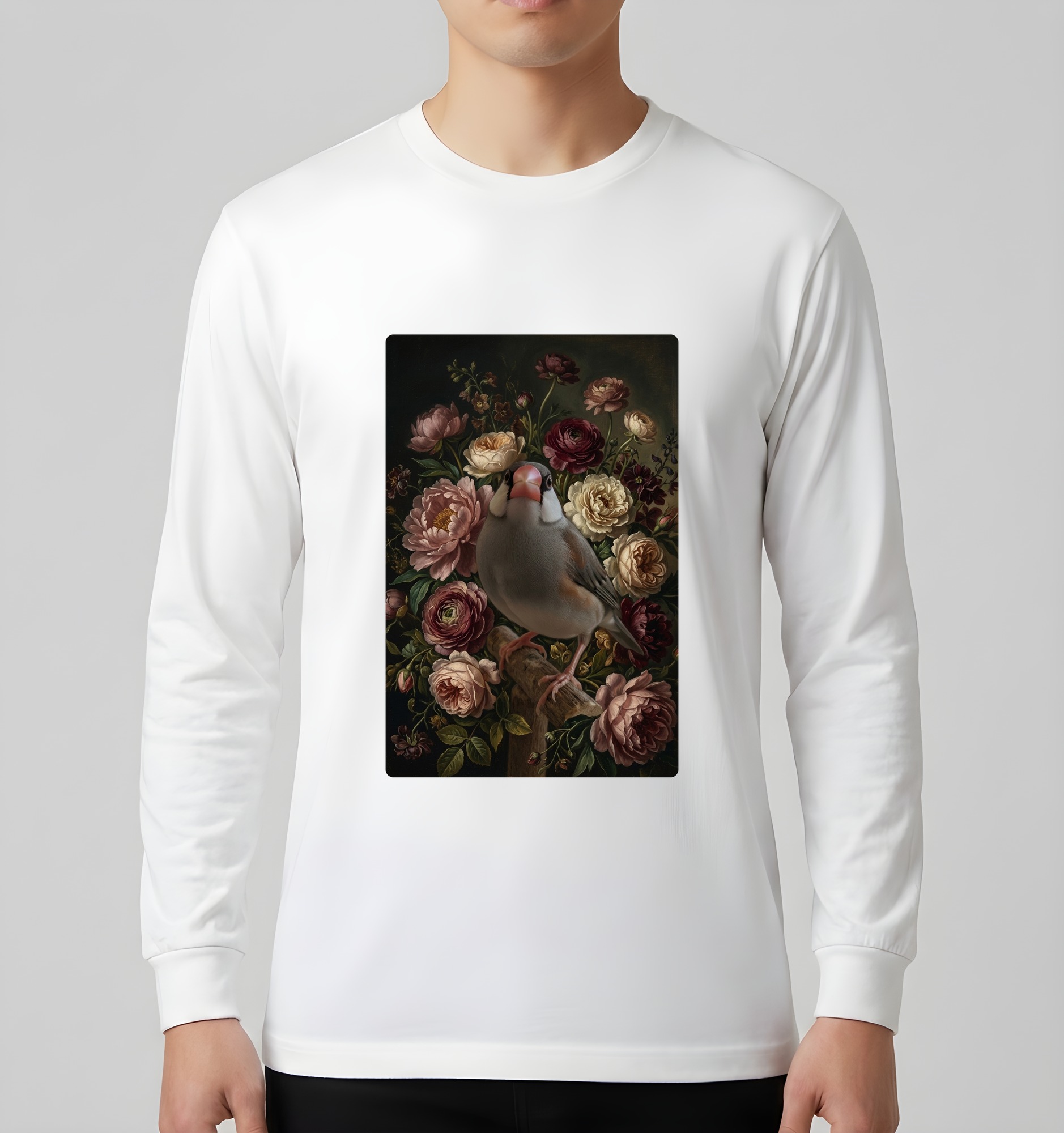 文鳥・ブンチョウの長袖Tシャツ 3枚目