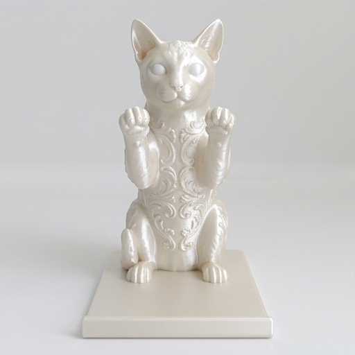 オシキャットのルネサンス肖像画スマホスタンド(シルクホワイト)(3枚目)