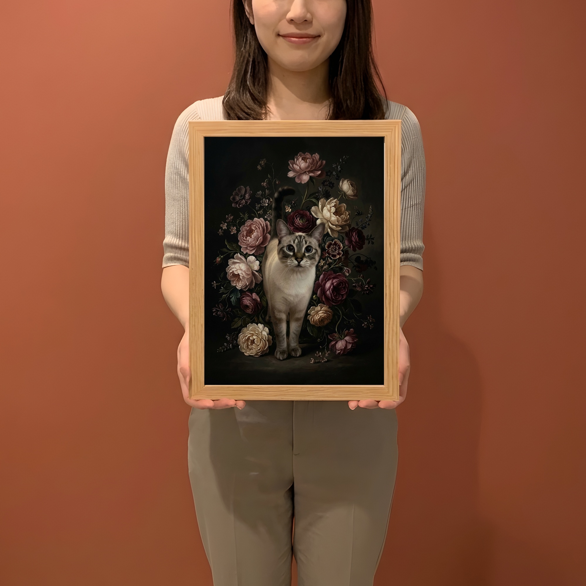 シャム猫の額装プリント 2枚目