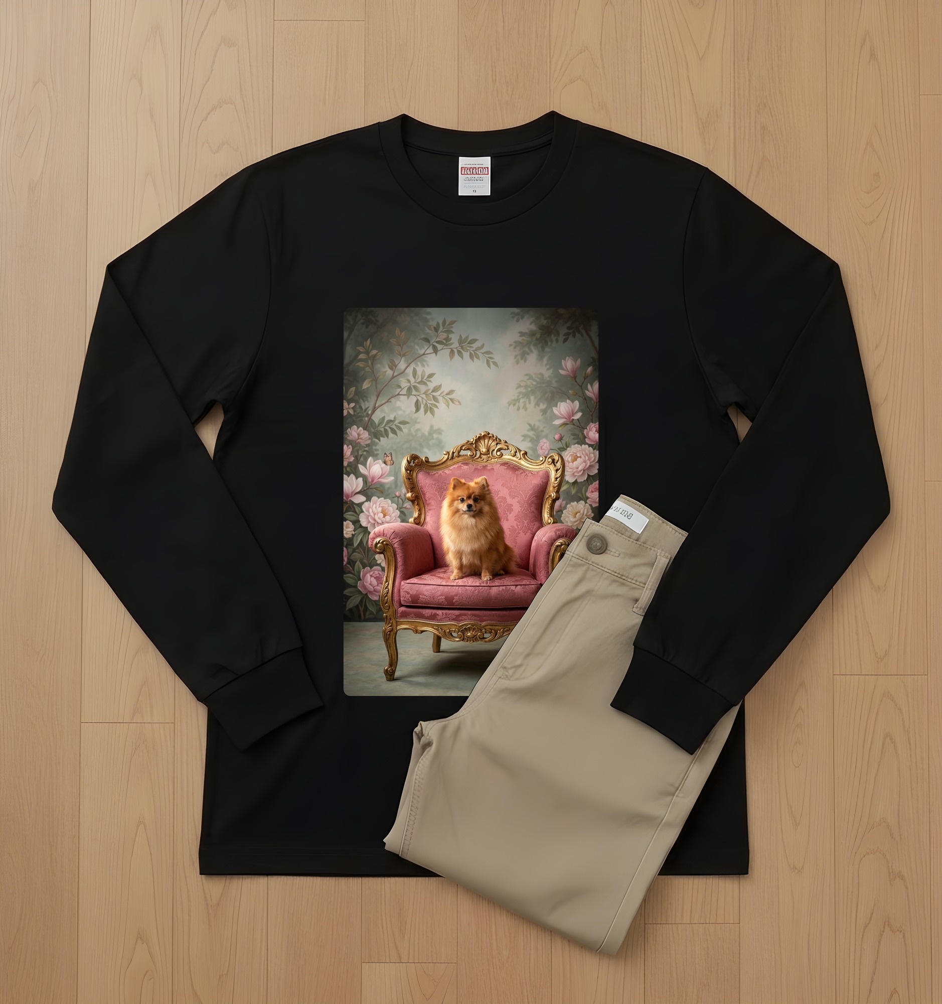ポメラニアンの長袖Tシャツ 2枚目