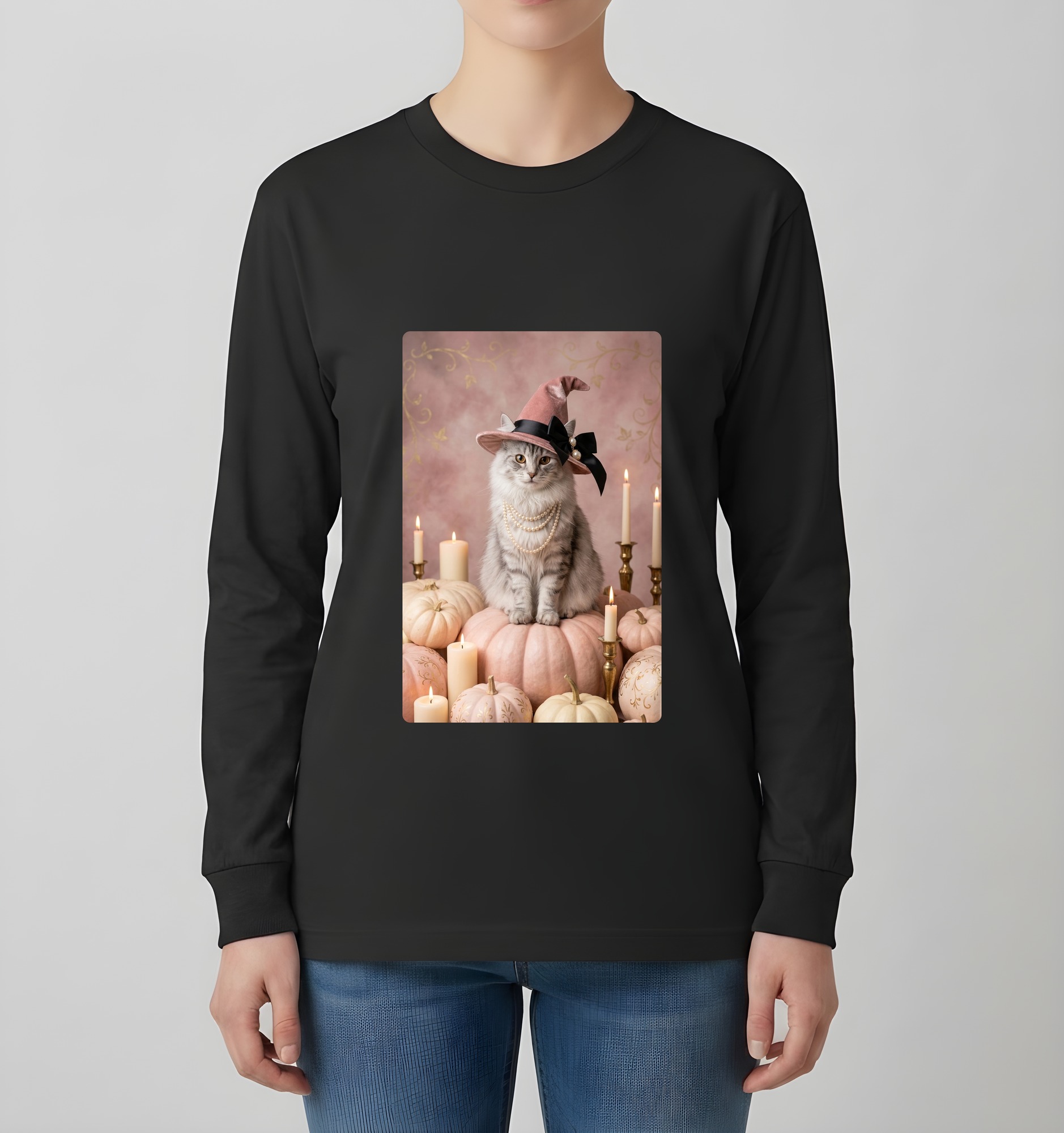ノルウェージャンフォレストキャットの長袖Tシャツ 4枚目