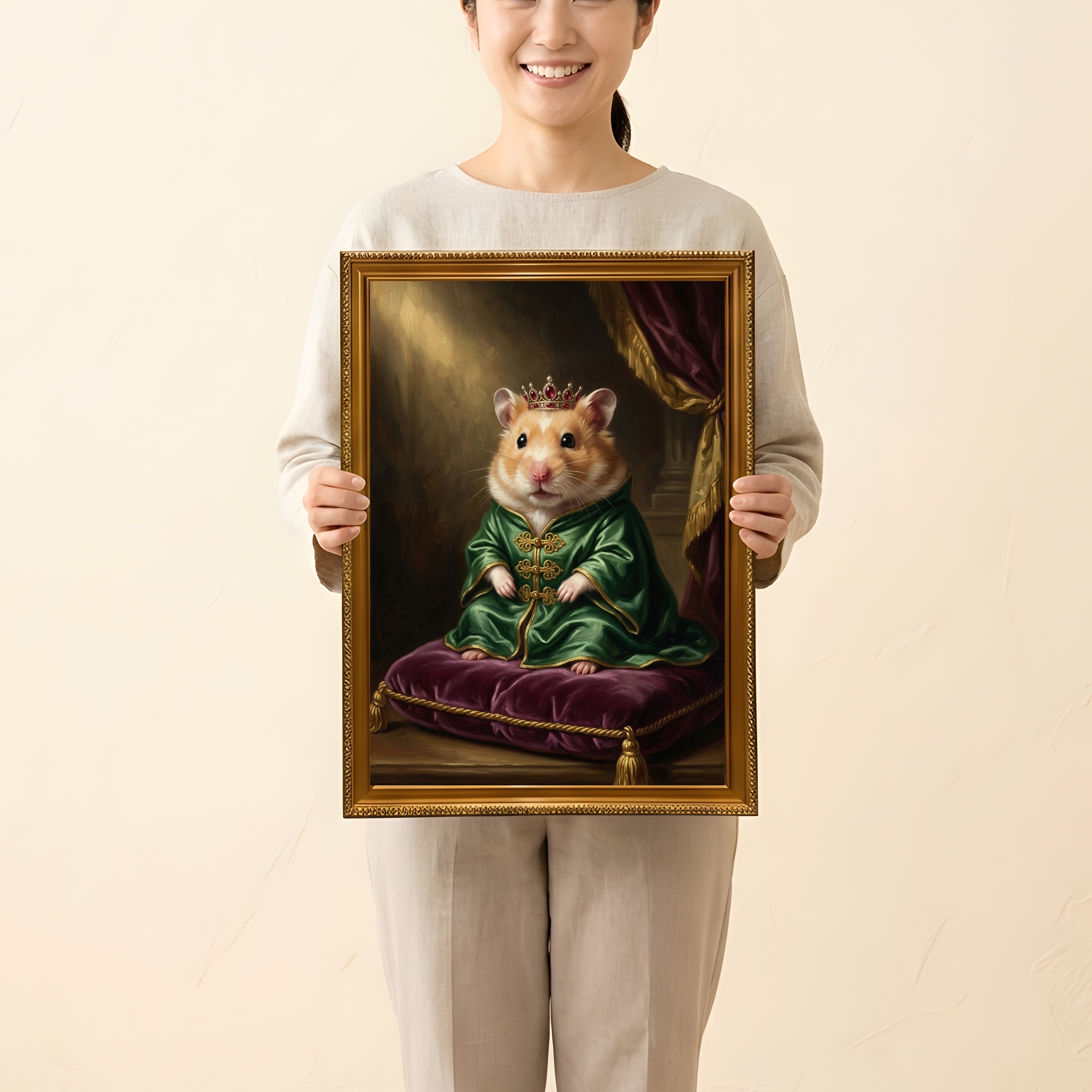 プディングハムスターの額装プリント 2枚目