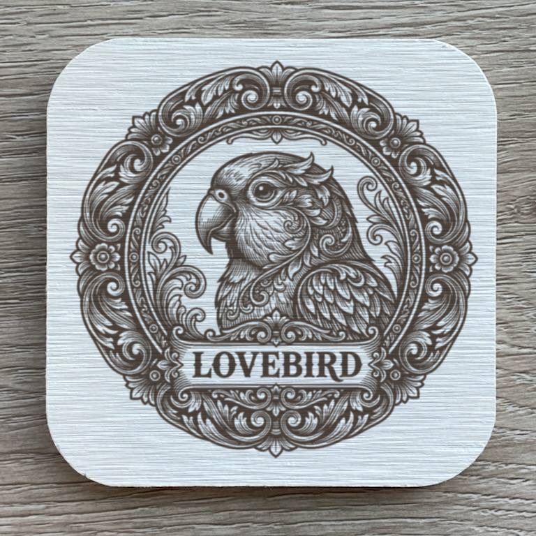 コザクラインコのルネサンス肖像画コースターセット