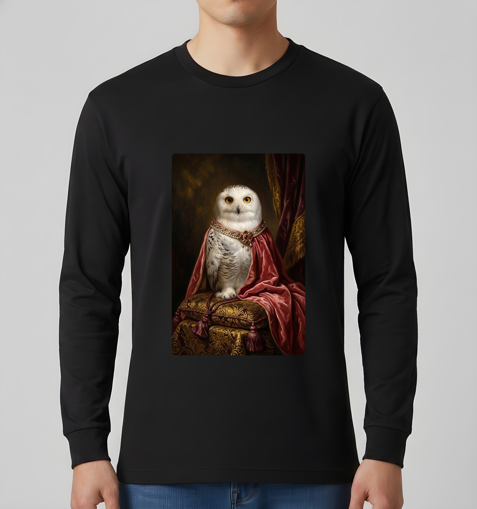 シロフクロウの長袖Tシャツ 3枚目