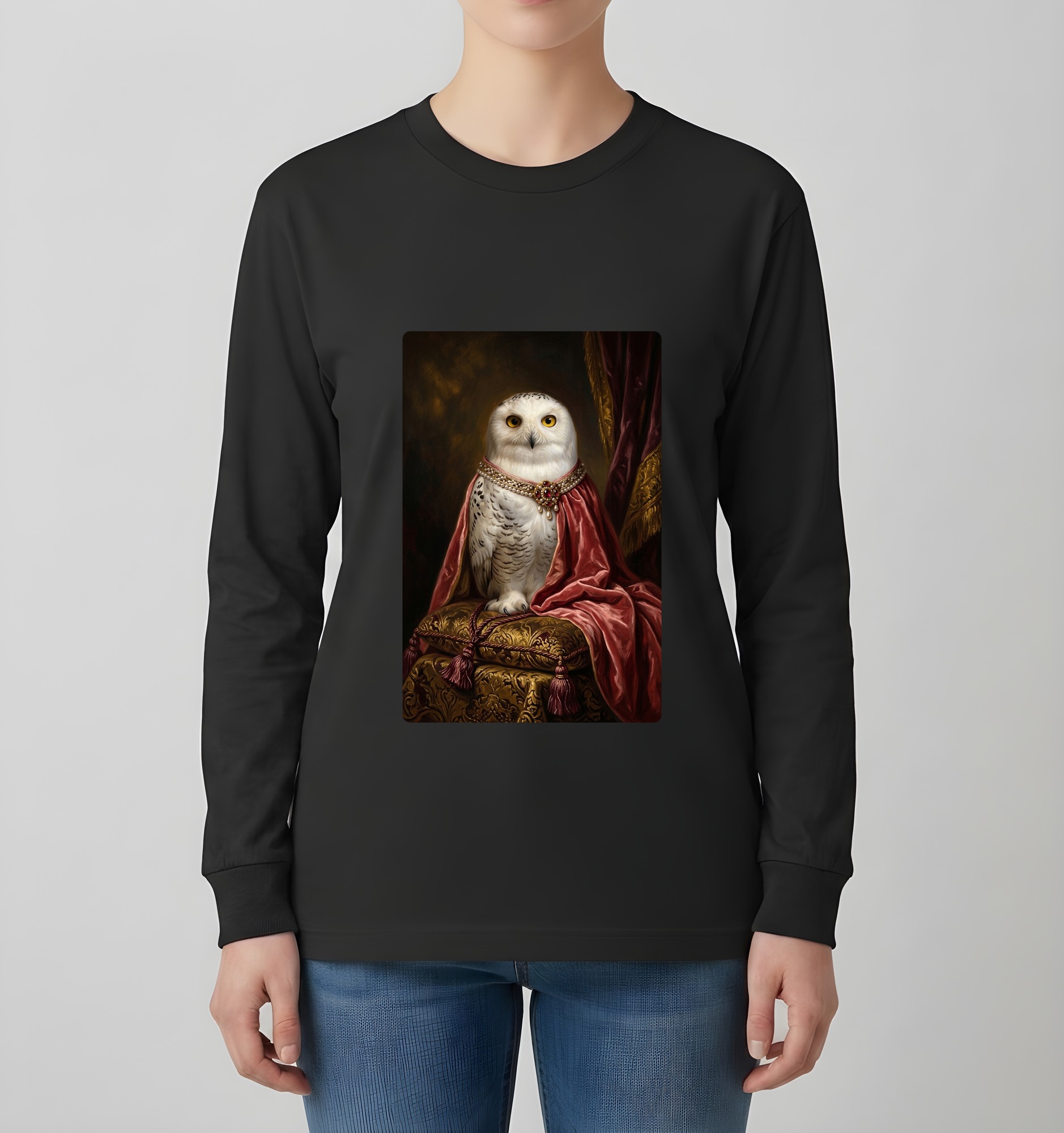 シロフクロウの長袖Tシャツ 4枚目