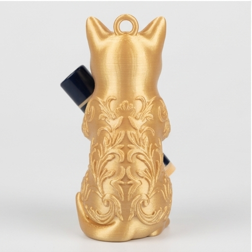 猫のルネサンス肖像画リップケース（シルクゴールド）（3枚目）
